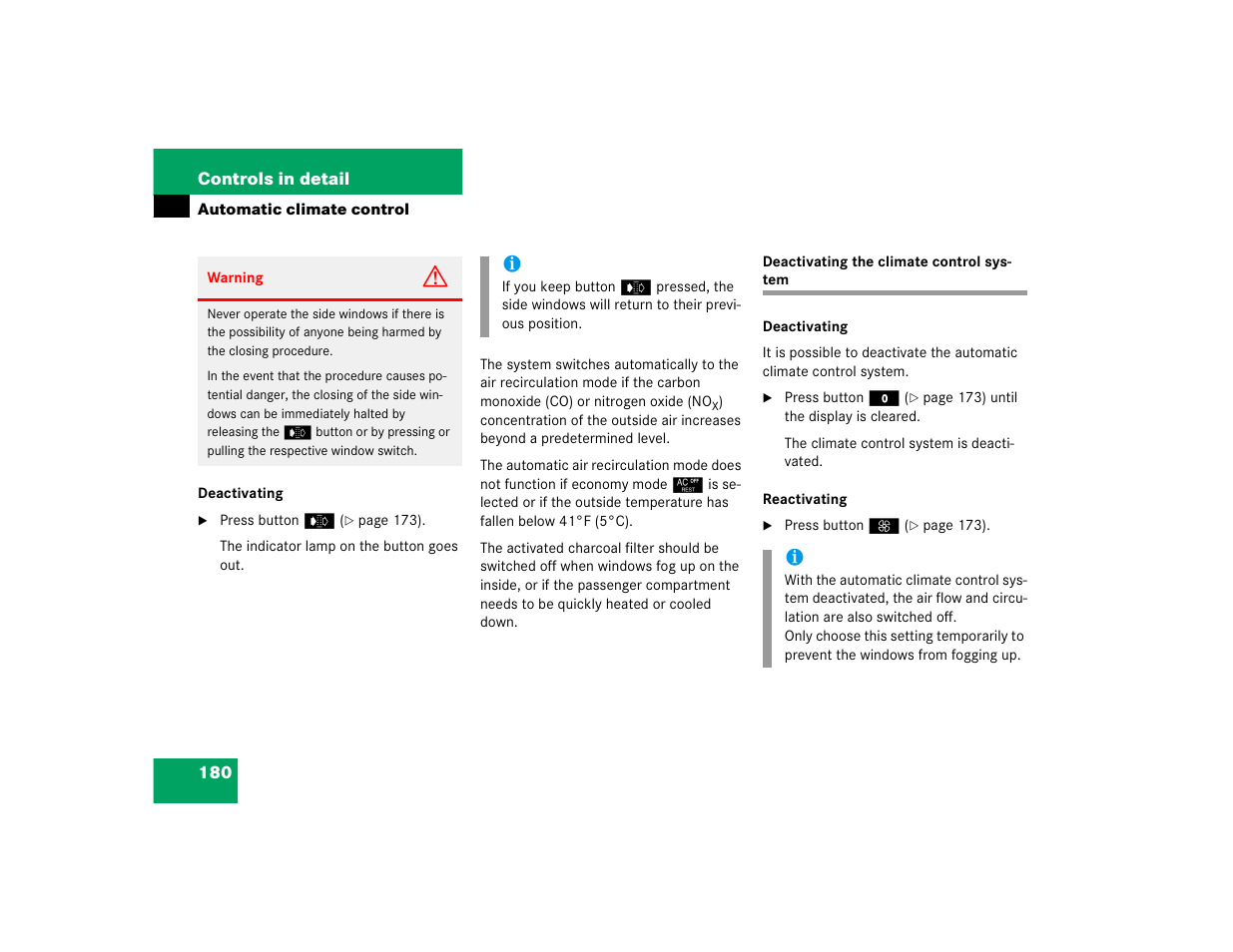 Mercedes-Benz 2004 CLK 500 User Manual | Page 180 / 464