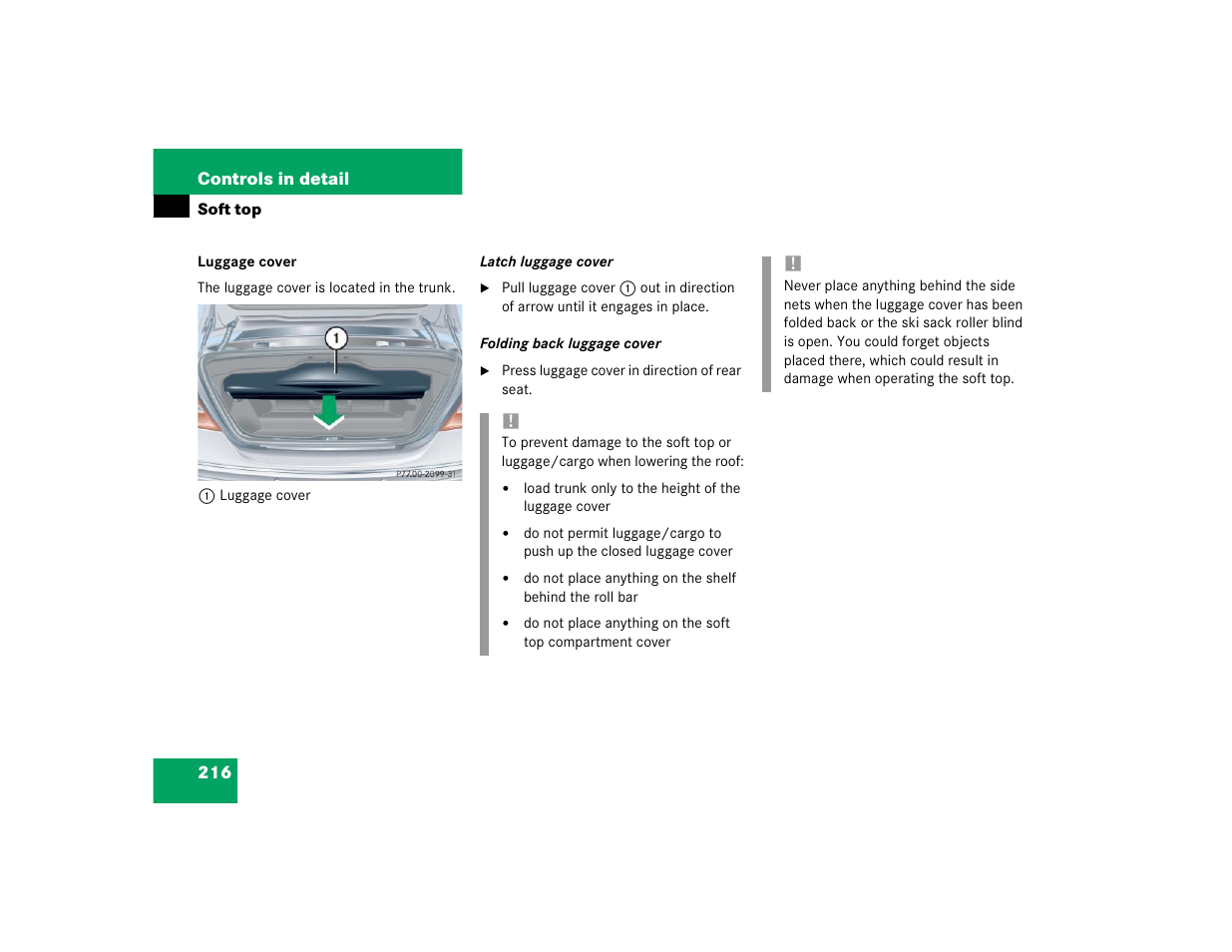 Mercedes-Benz 2004 CLK 500 User Manual | Page 216 / 464