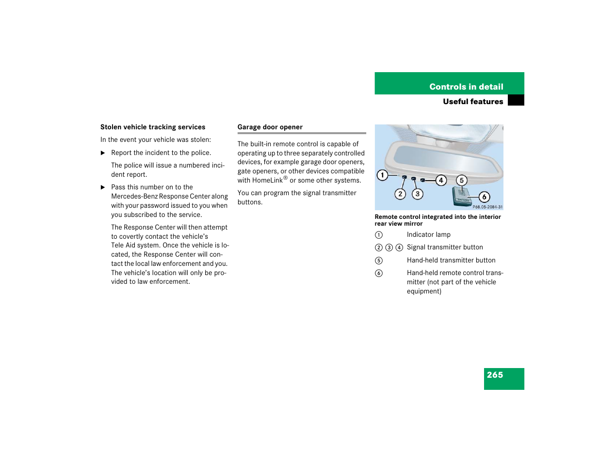 Mercedes-Benz 2004 CLK 500 User Manual | Page 265 / 464