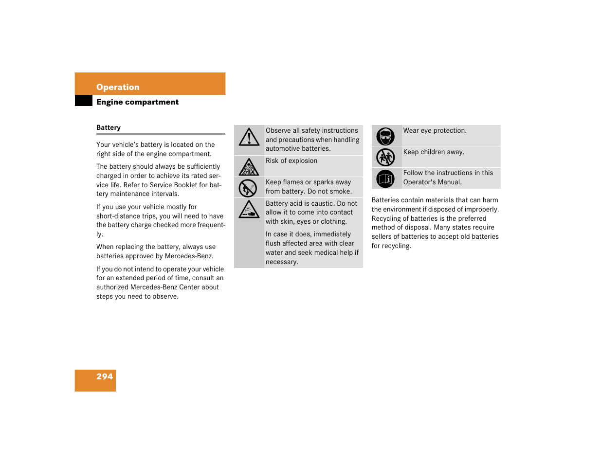 Mercedes-Benz 2004 CLK 500 User Manual | Page 294 / 464