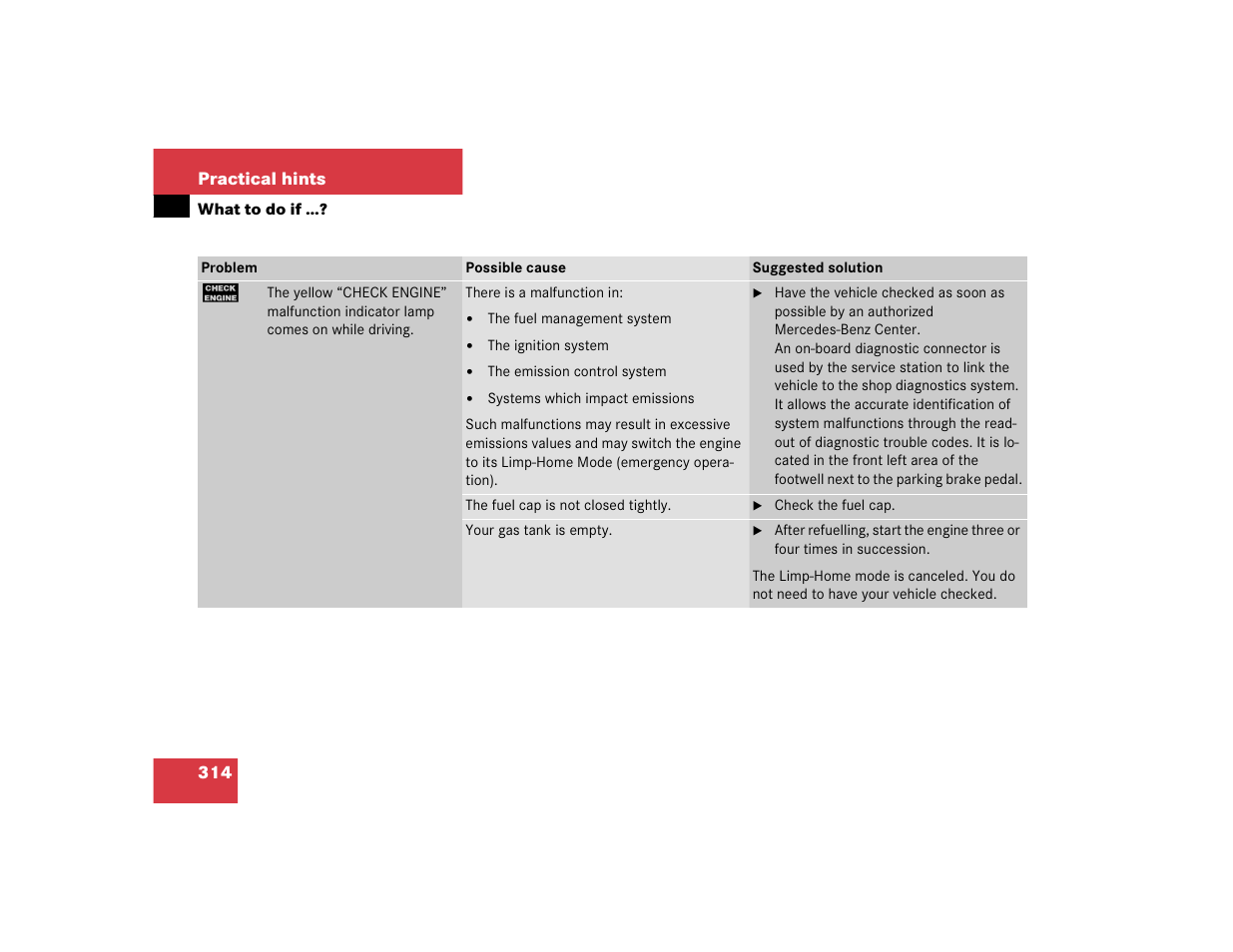 Mercedes-Benz 2004 CLK 500 User Manual | Page 314 / 464