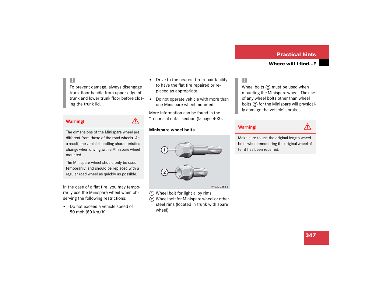 Mercedes-Benz 2004 CLK 500 User Manual | Page 347 / 464