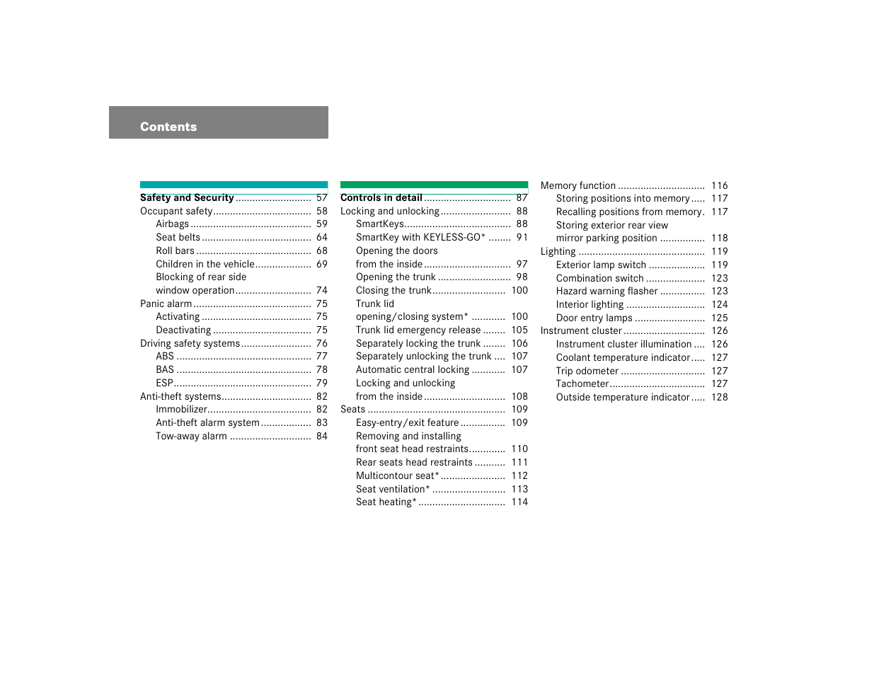 Mercedes-Benz 2004 CLK 500 User Manual | Page 4 / 464