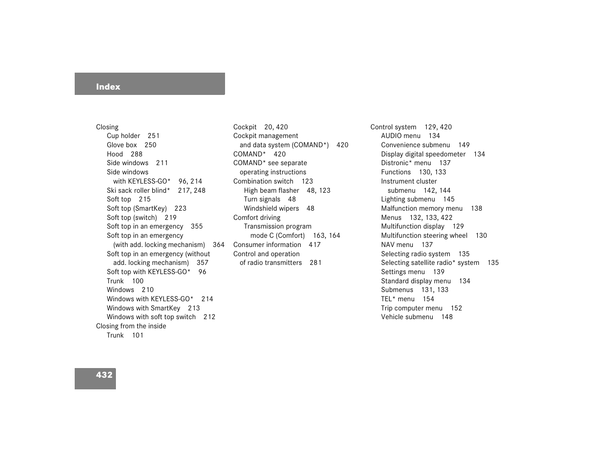 Mercedes-Benz 2004 CLK 500 User Manual | Page 432 / 464