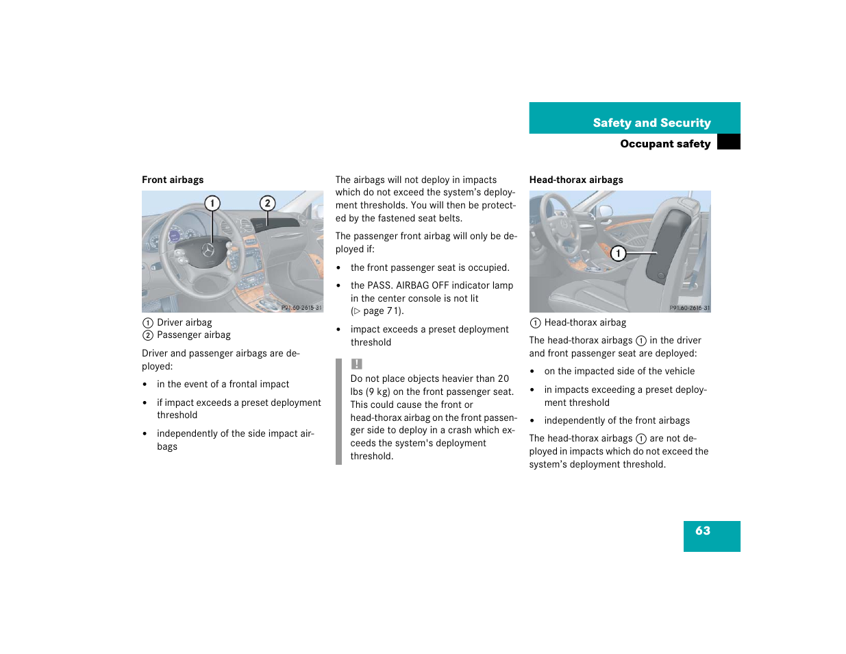 Mercedes-Benz 2004 CLK 500 User Manual | Page 63 / 464