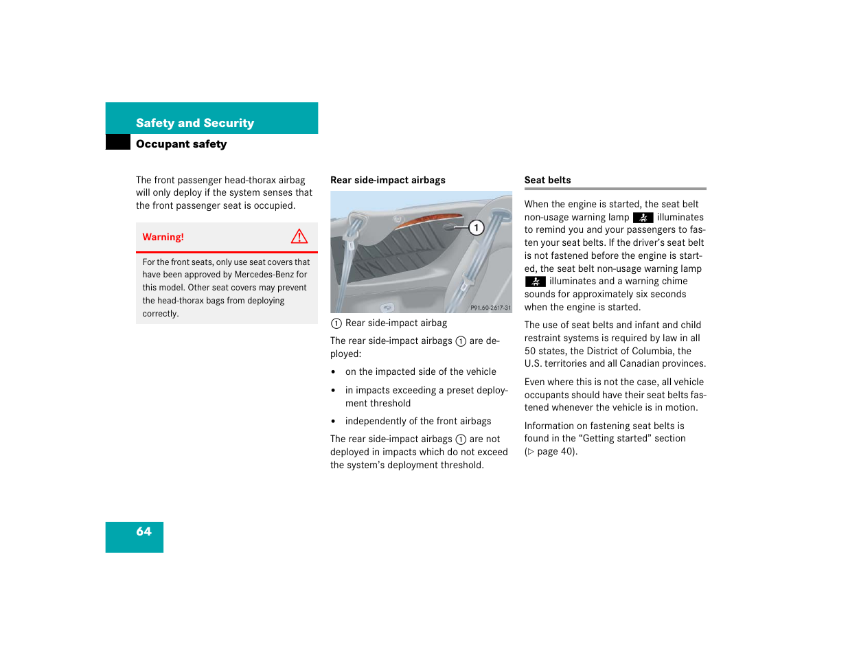 Mercedes-Benz 2004 CLK 500 User Manual | Page 64 / 464