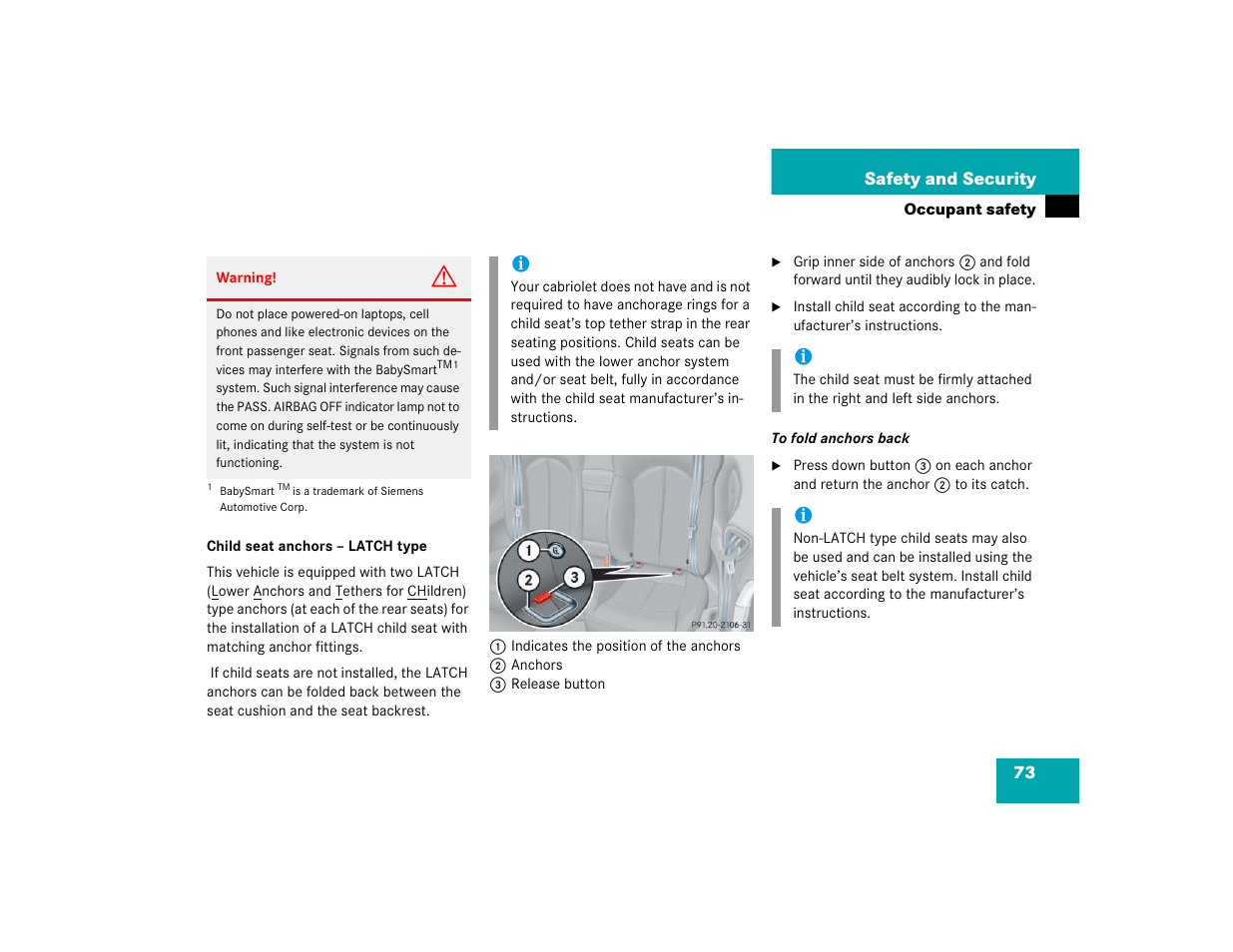 Mercedes-Benz 2004 CLK 500 User Manual | Page 73 / 464