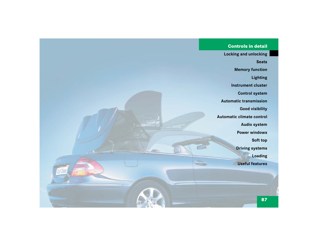 Mercedes-Benz 2004 CLK 500 User Manual | Page 87 / 464