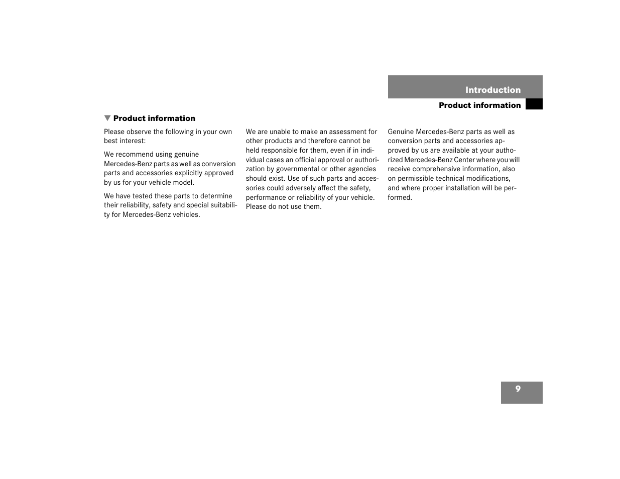 Mercedes-Benz 2004 CLK 500 User Manual | Page 9 / 464