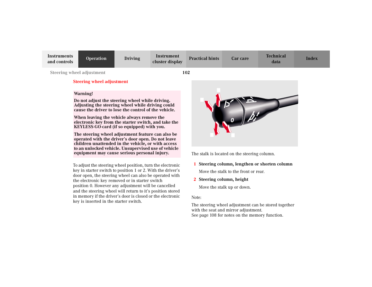 Mercedes-Benz 2002 S 500 User Manual | Page 105 / 430