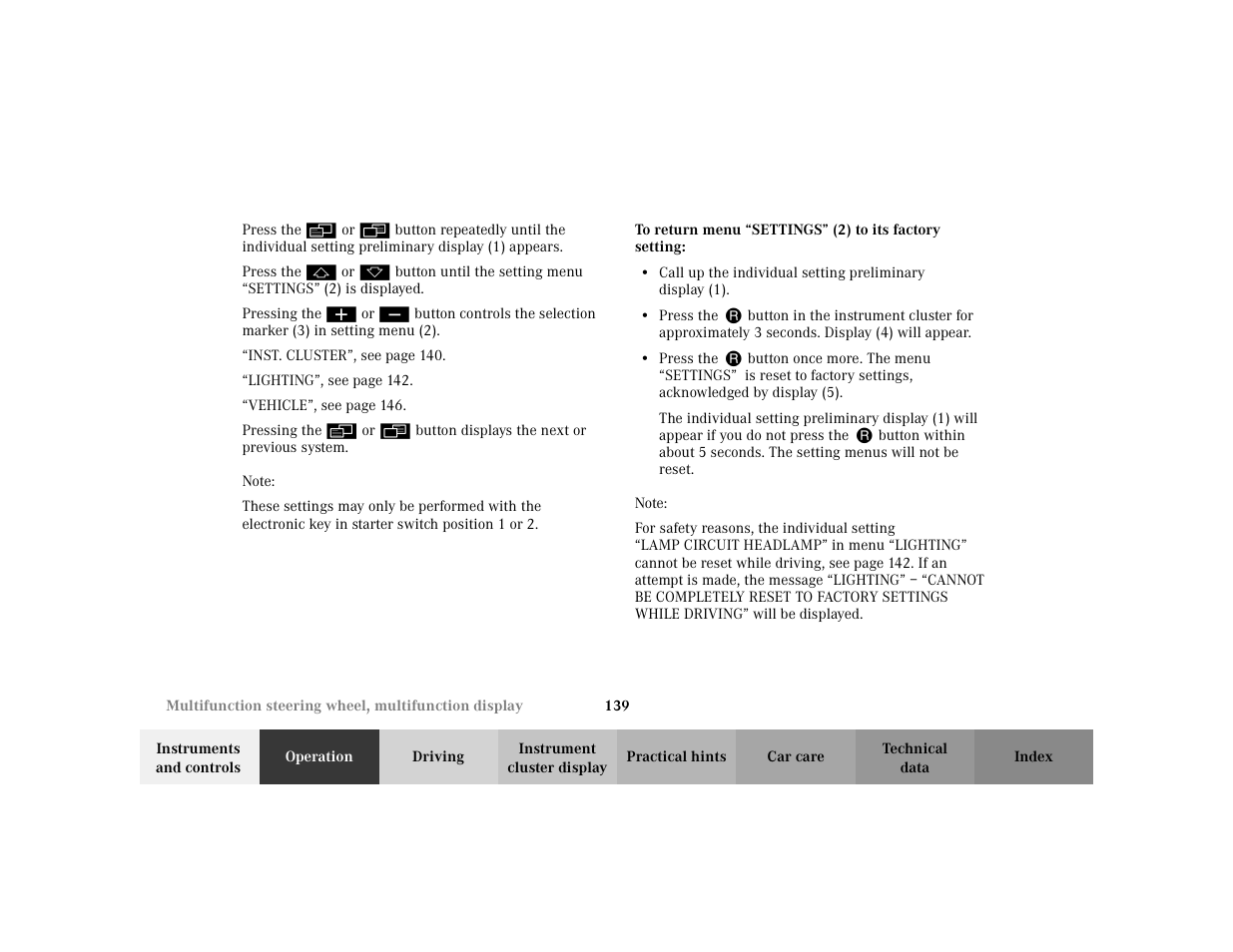 Mercedes-Benz 2002 S 500 User Manual | Page 142 / 430