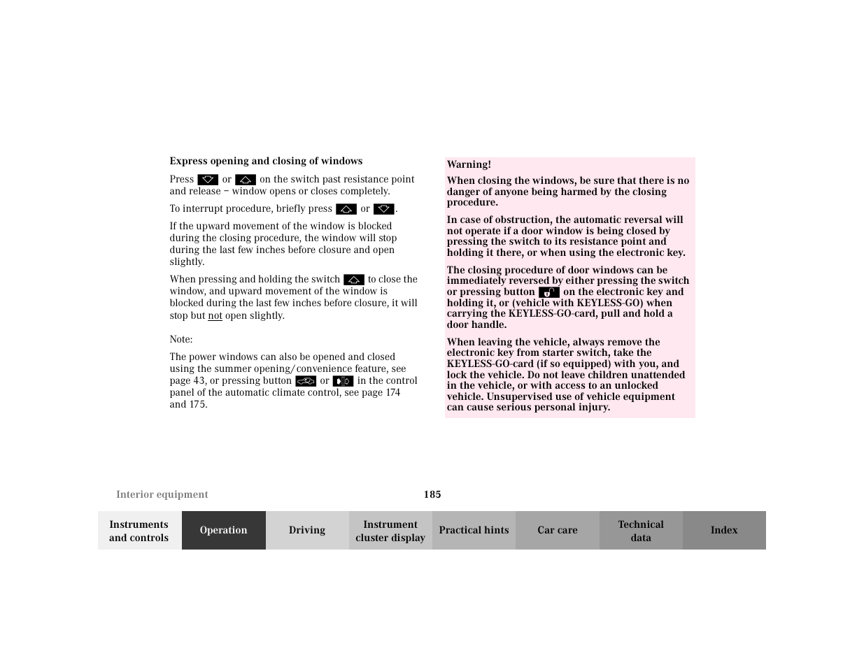 Mercedes-Benz 2002 S 500 User Manual | Page 188 / 430