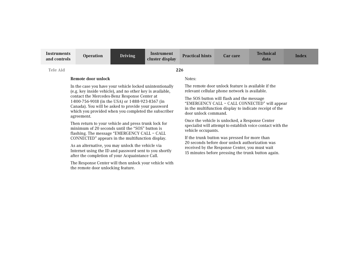Mercedes-Benz 2002 S 500 User Manual | Page 229 / 430