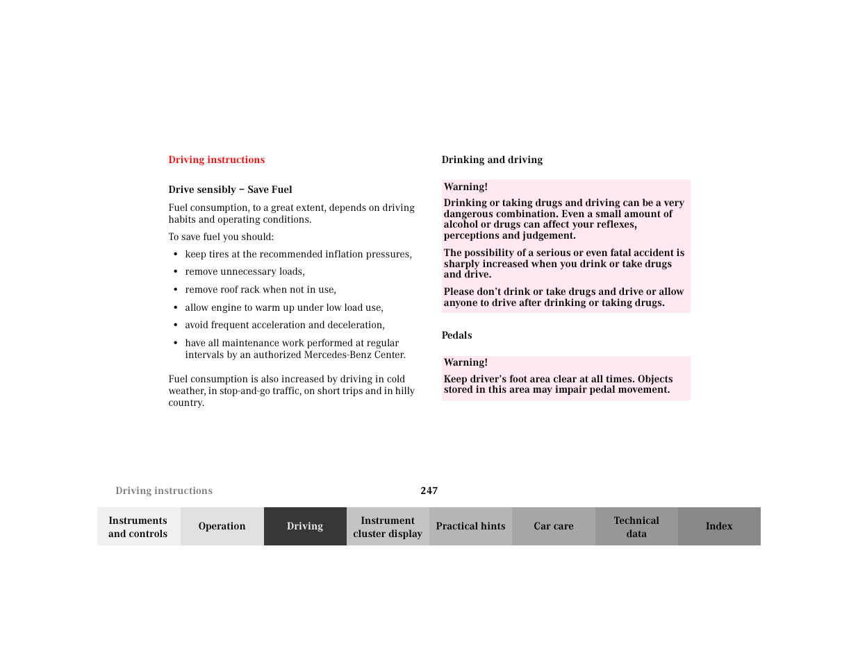 Mercedes-Benz 2002 S 500 User Manual | Page 250 / 430