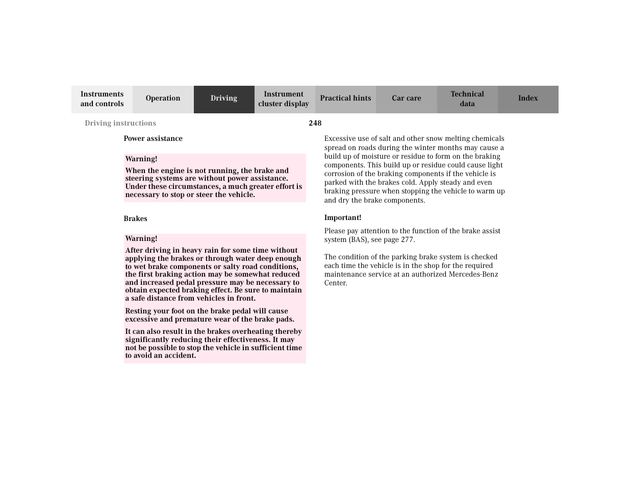 Mercedes-Benz 2002 S 500 User Manual | Page 251 / 430