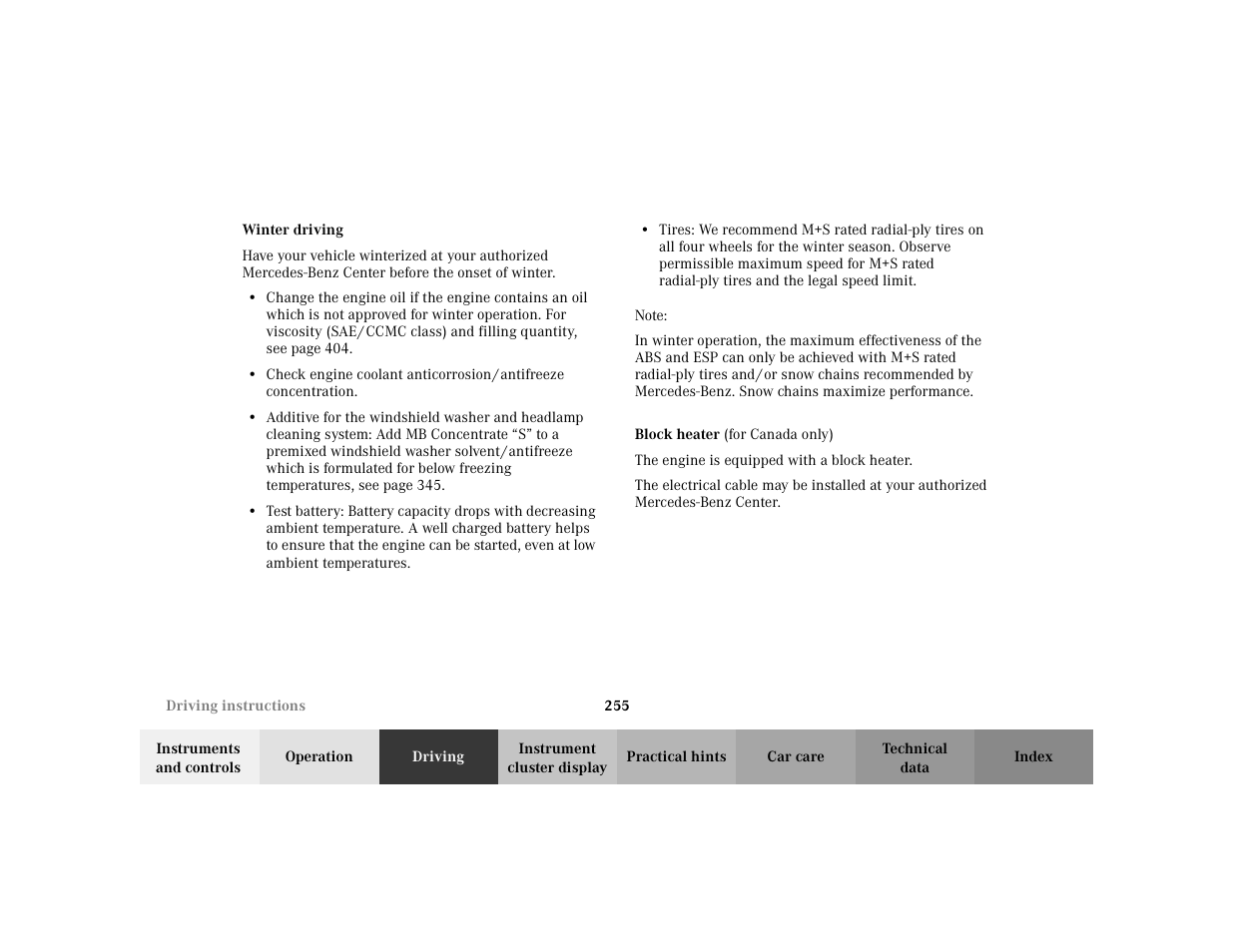 Mercedes-Benz 2002 S 500 User Manual | Page 258 / 430