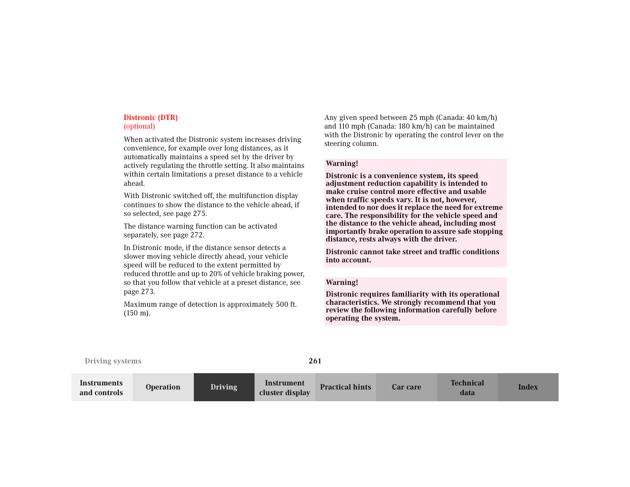 Mercedes-Benz 2002 S 500 User Manual | Page 264 / 430