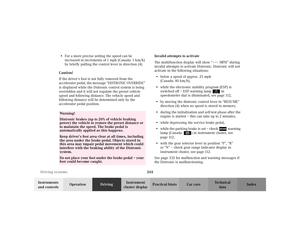 Mercedes-Benz 2002 S 500 User Manual | Page 268 / 430