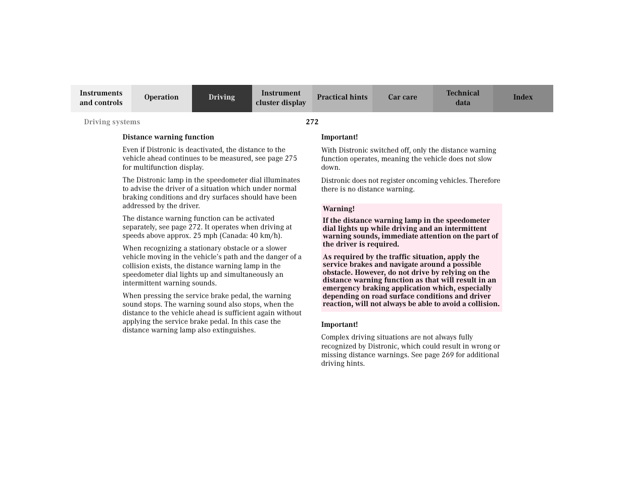 Mercedes-Benz 2002 S 500 User Manual | Page 275 / 430