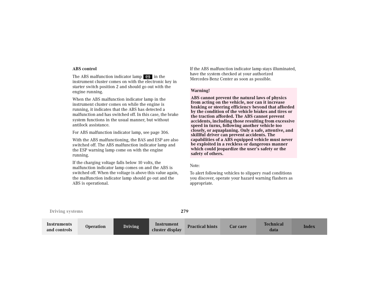 Mercedes-Benz 2002 S 500 User Manual | Page 282 / 430
