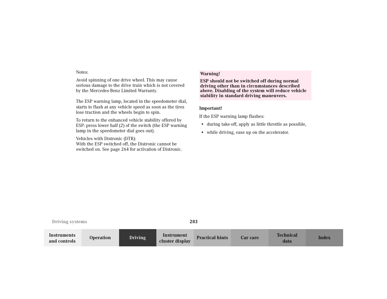Mercedes-Benz 2002 S 500 User Manual | Page 286 / 430
