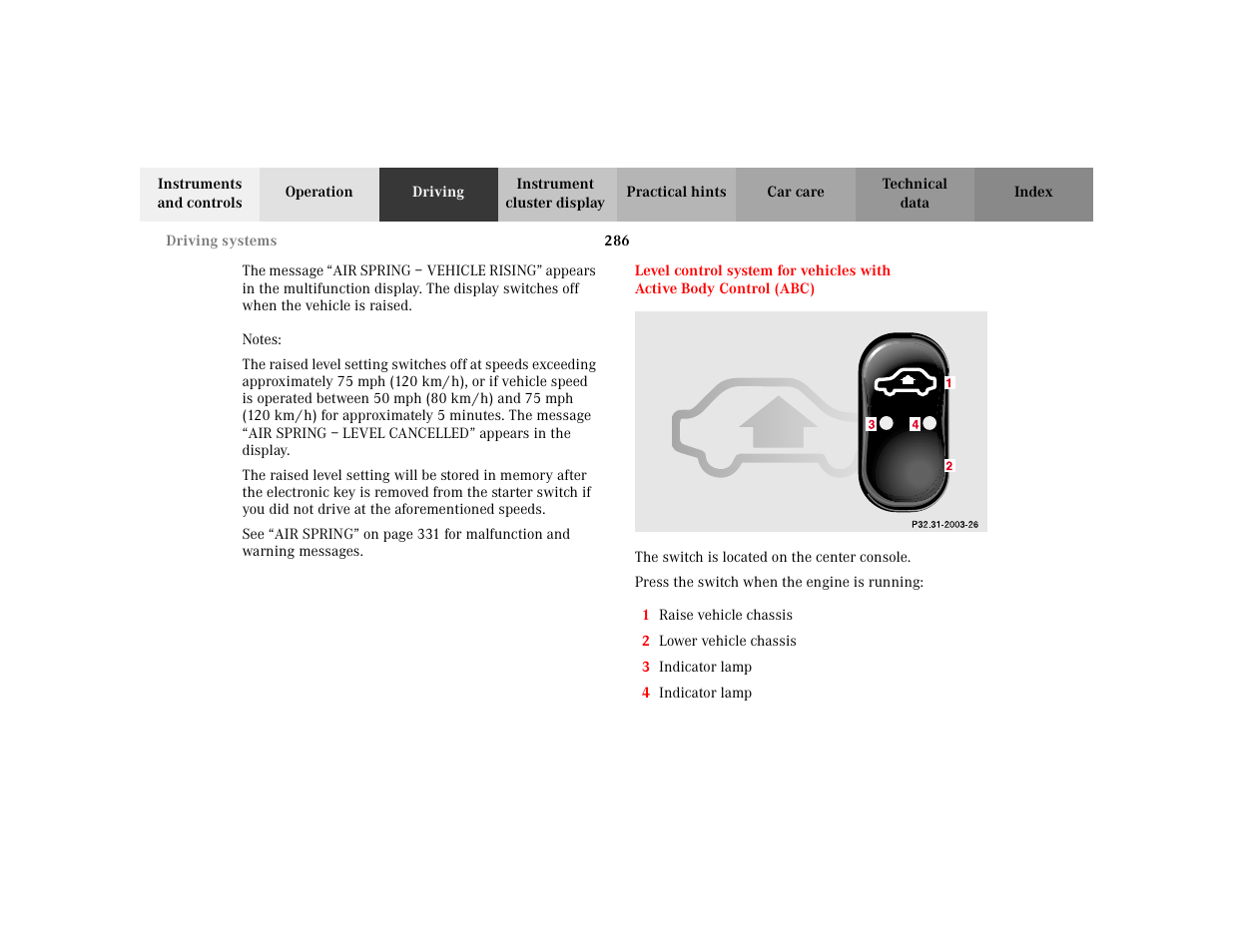 Mercedes-Benz 2002 S 500 User Manual | Page 289 / 430