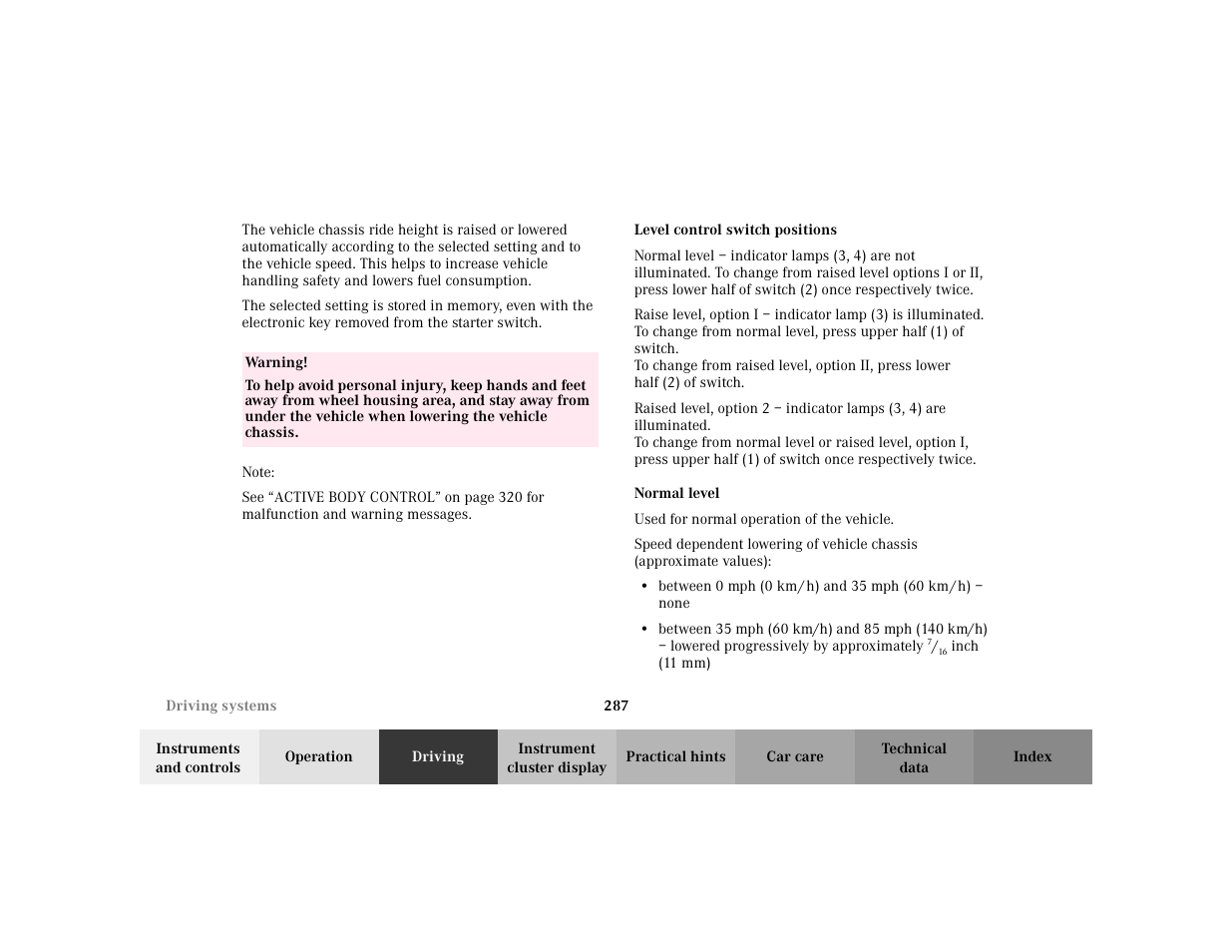 Mercedes-Benz 2002 S 500 User Manual | Page 290 / 430