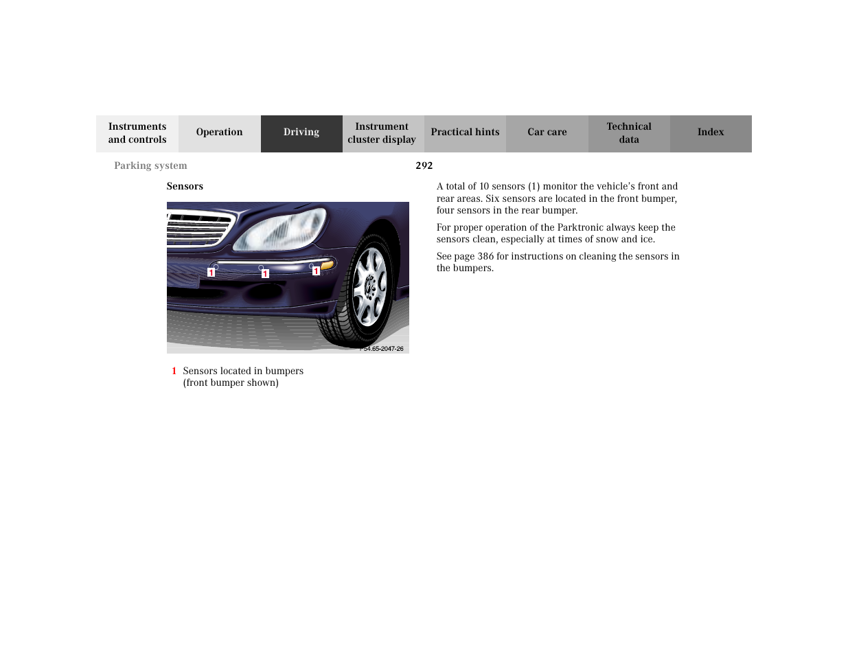 Mercedes-Benz 2002 S 500 User Manual | Page 295 / 430