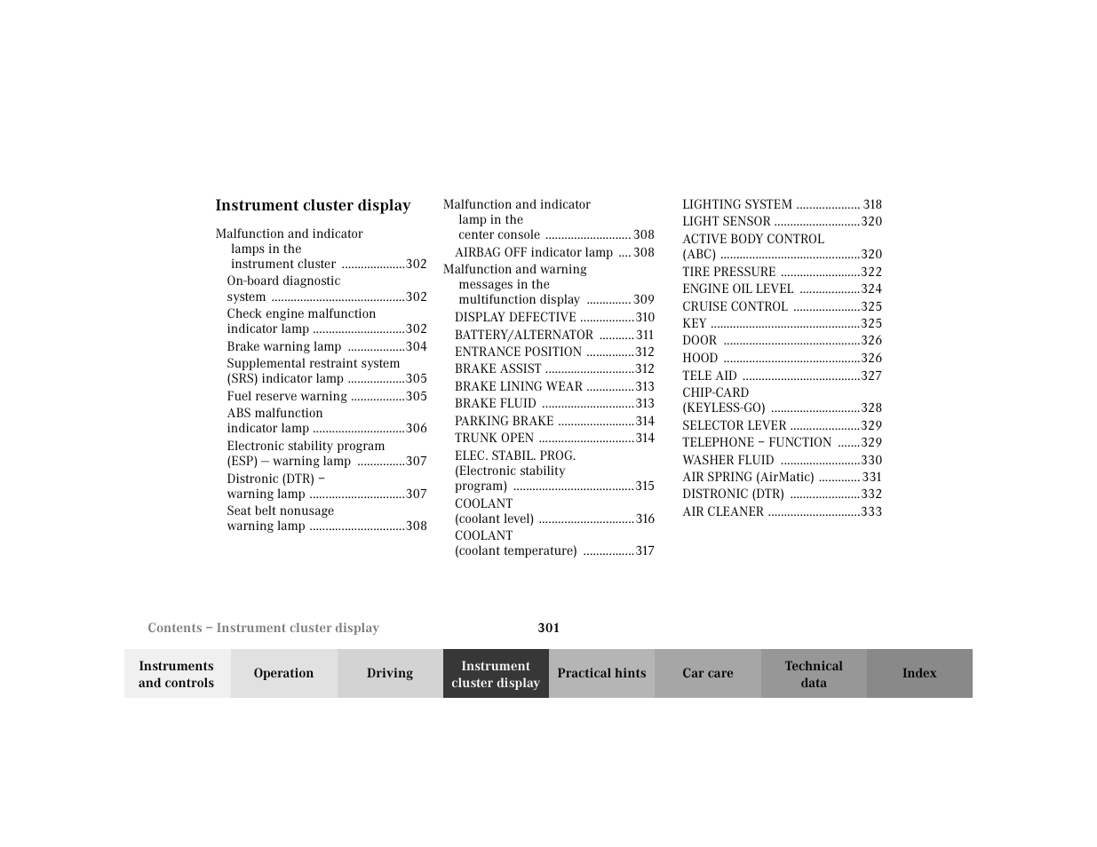 Mercedes-Benz 2002 S 500 User Manual | Page 304 / 430