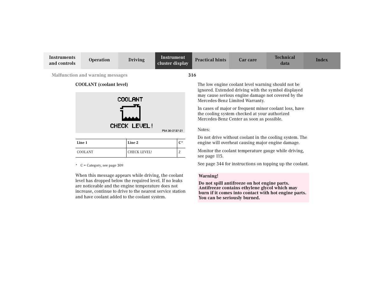 Mercedes-Benz 2002 S 500 User Manual | Page 319 / 430