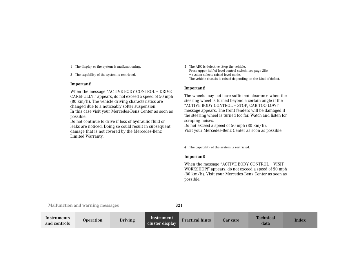 Mercedes-Benz 2002 S 500 User Manual | Page 324 / 430