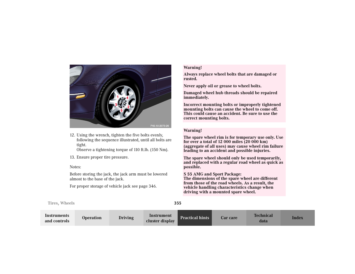 Mercedes-Benz 2002 S 500 User Manual | Page 358 / 430