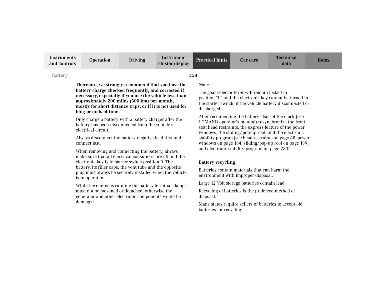 Mercedes-Benz 2002 S 500 User Manual | Page 361 / 430