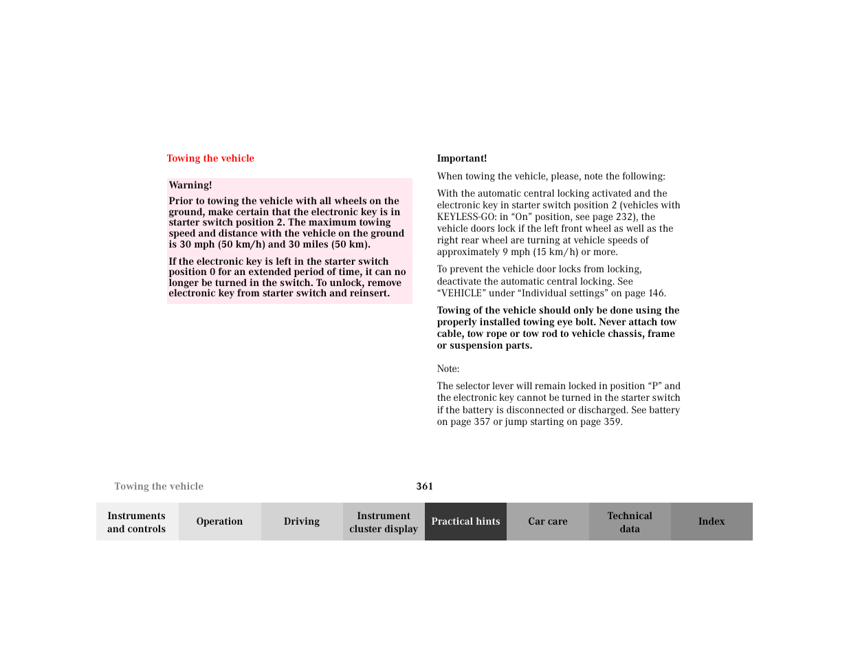 Mercedes-Benz 2002 S 500 User Manual | Page 364 / 430