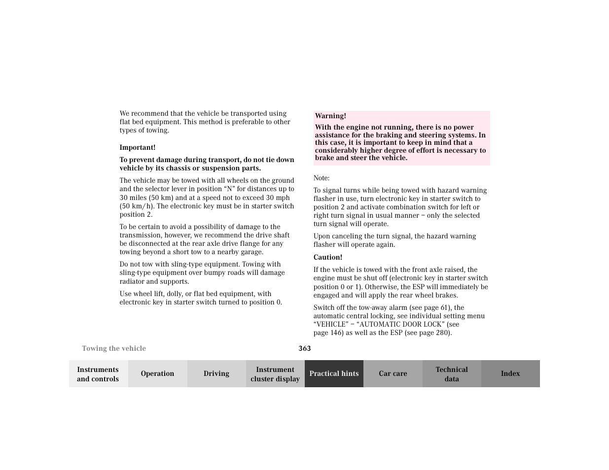 Mercedes-Benz 2002 S 500 User Manual | Page 366 / 430