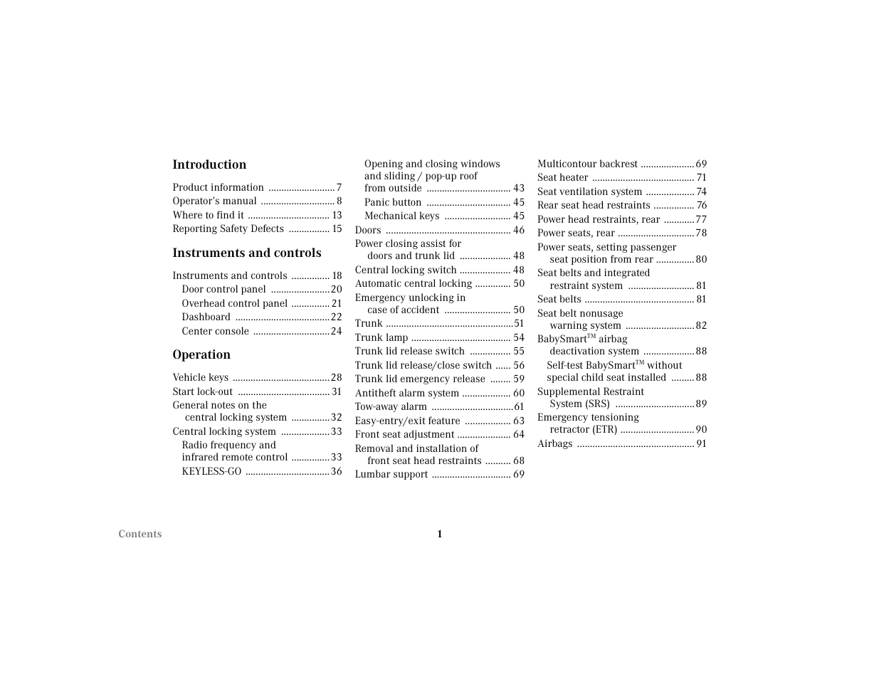 Mercedes-Benz 2002 S 500 User Manual | Page 4 / 430