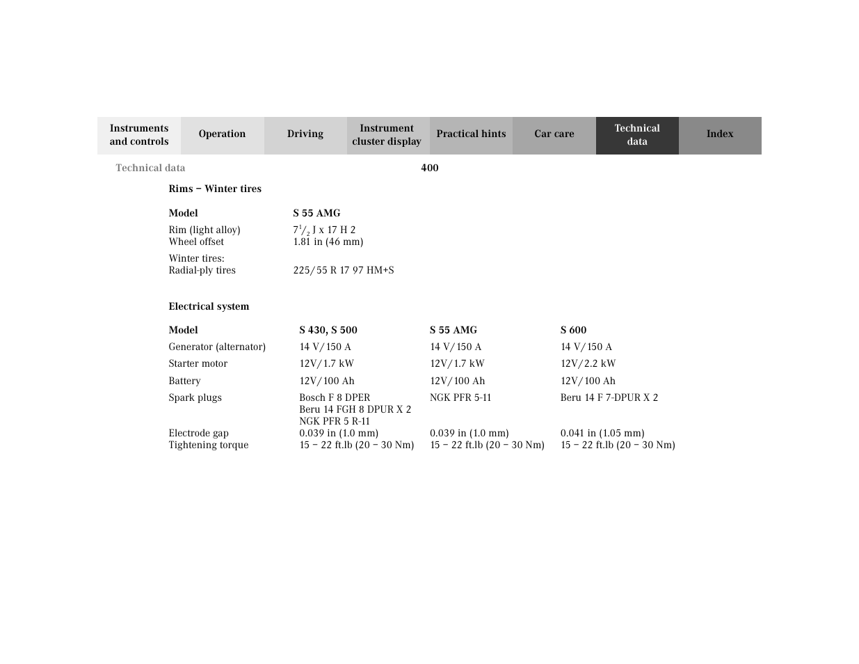 Mercedes-Benz 2002 S 500 User Manual | Page 403 / 430