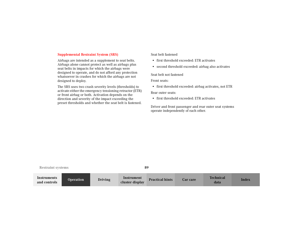 Mercedes-Benz 2002 S 500 User Manual | Page 92 / 430