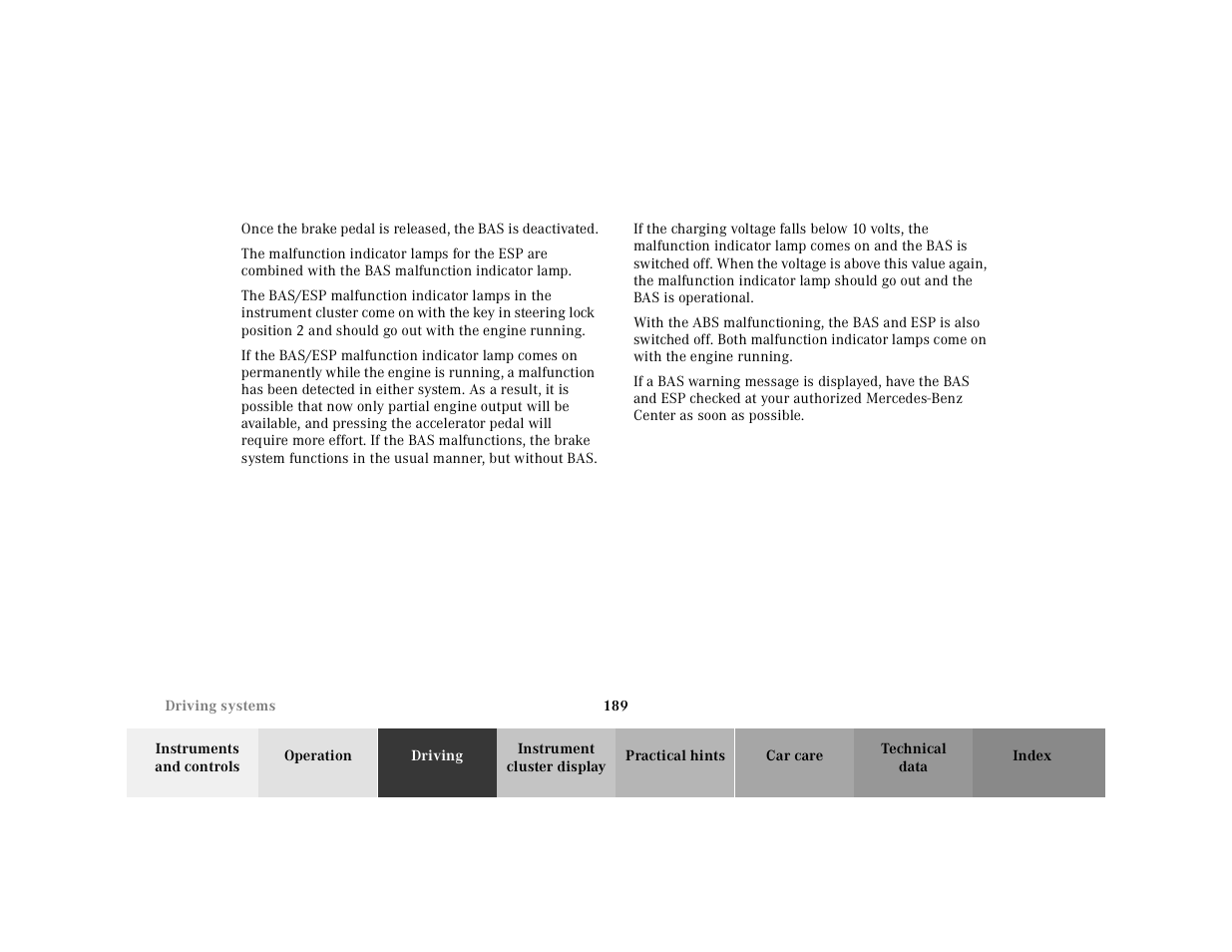 Mercedes-Benz 2000 SL-Class User Manual | Page 193 / 297
