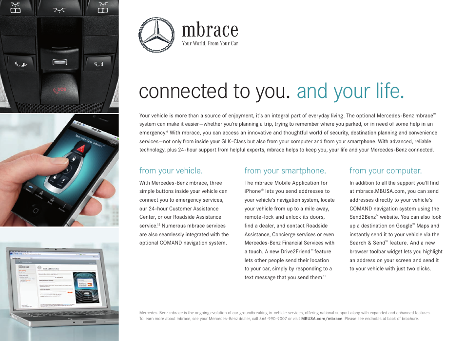 Connected to you. and your life, Mbrace | Mercedes-Benz GLK-Class GLX350 User Manual | Page 14 / 20