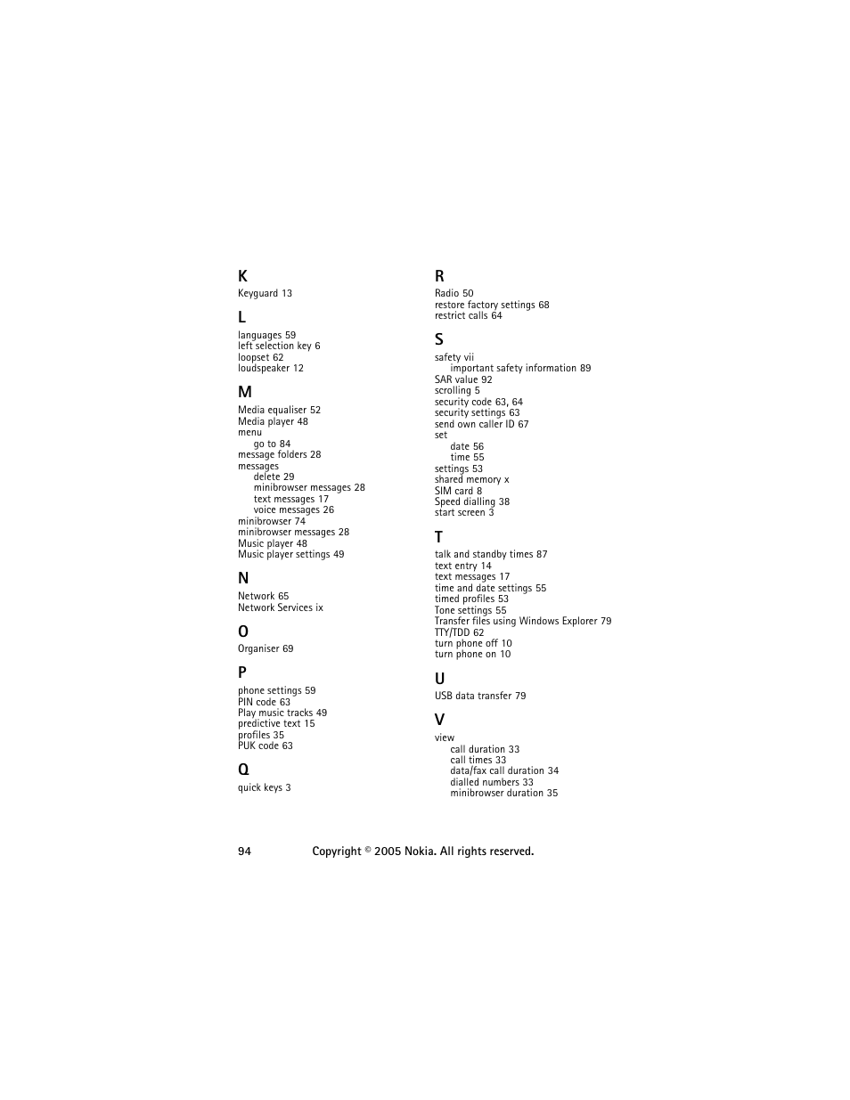 Nokia 6255 User Manual | Page 104 / 105