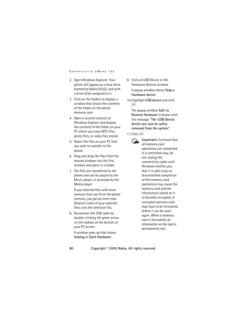 Nokia 6255 User Manual | Page 90 / 105