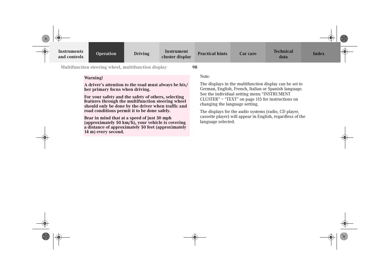 Mercedes-Benz 2002 C 320 User Manual | Page 101 / 390