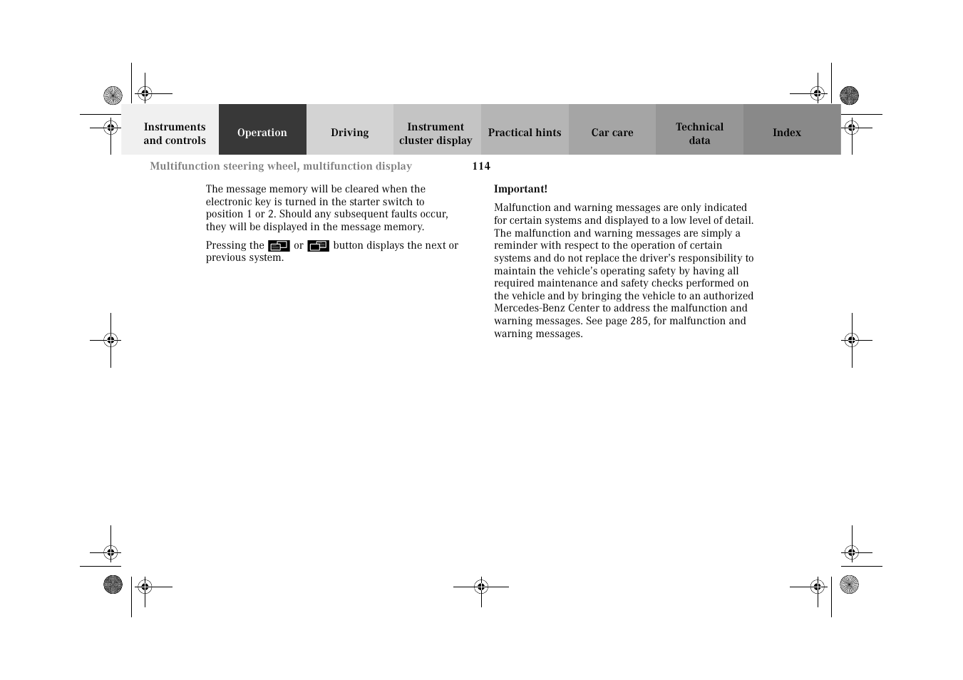 Mercedes-Benz 2002 C 320 User Manual | Page 117 / 390