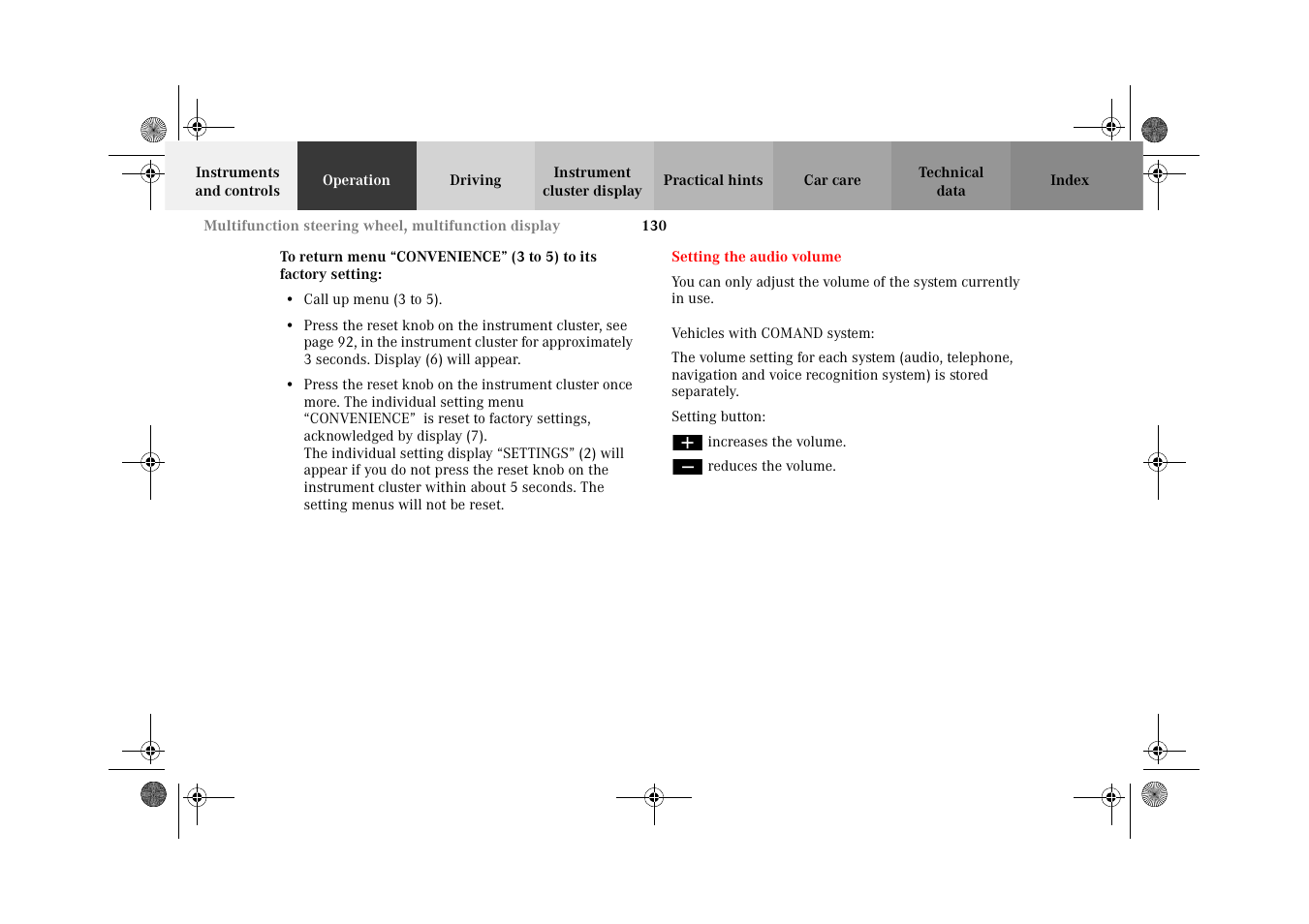 Mercedes-Benz 2002 C 320 User Manual | Page 133 / 390