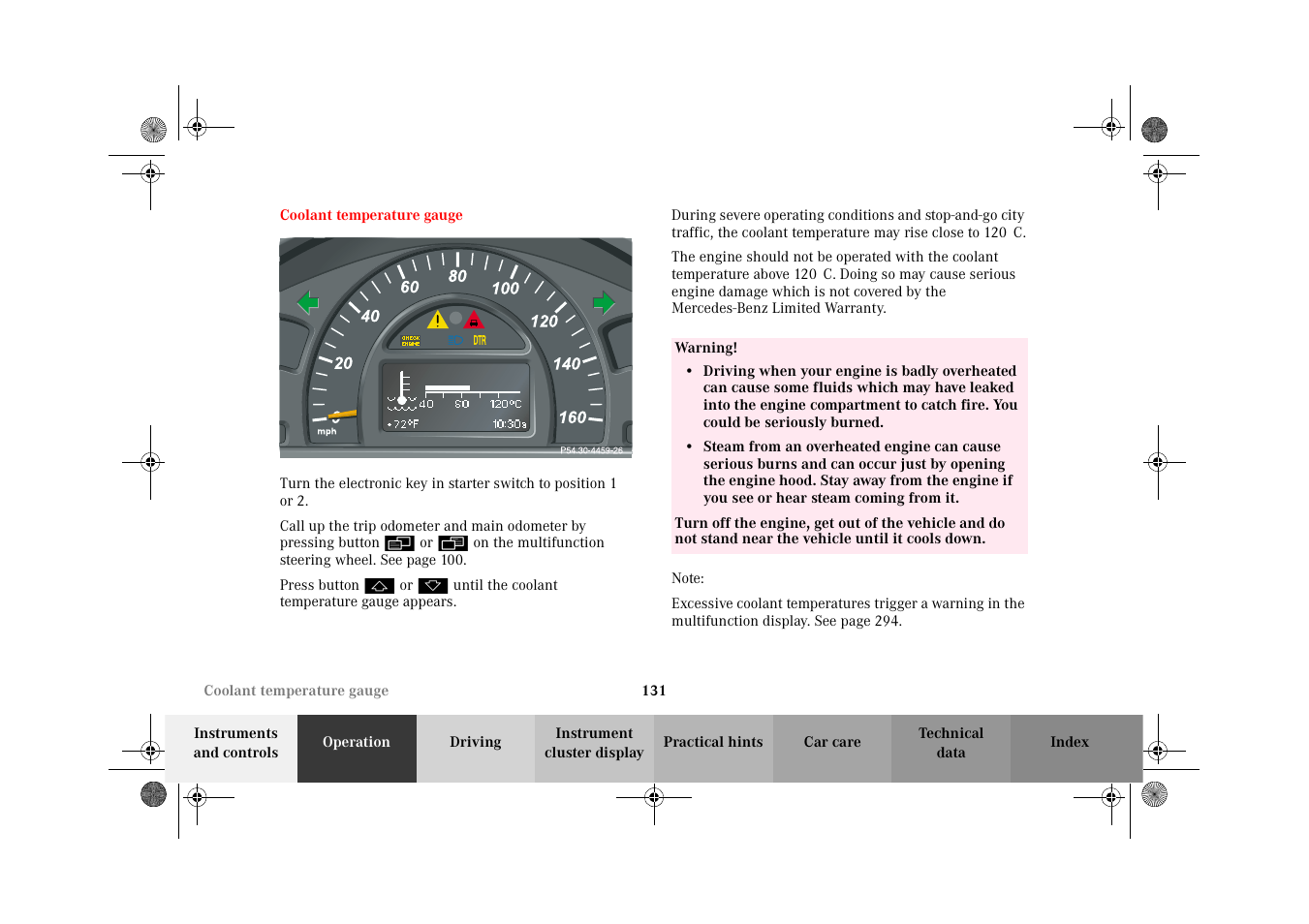 Mercedes-Benz 2002 C 320 User Manual | Page 134 / 390