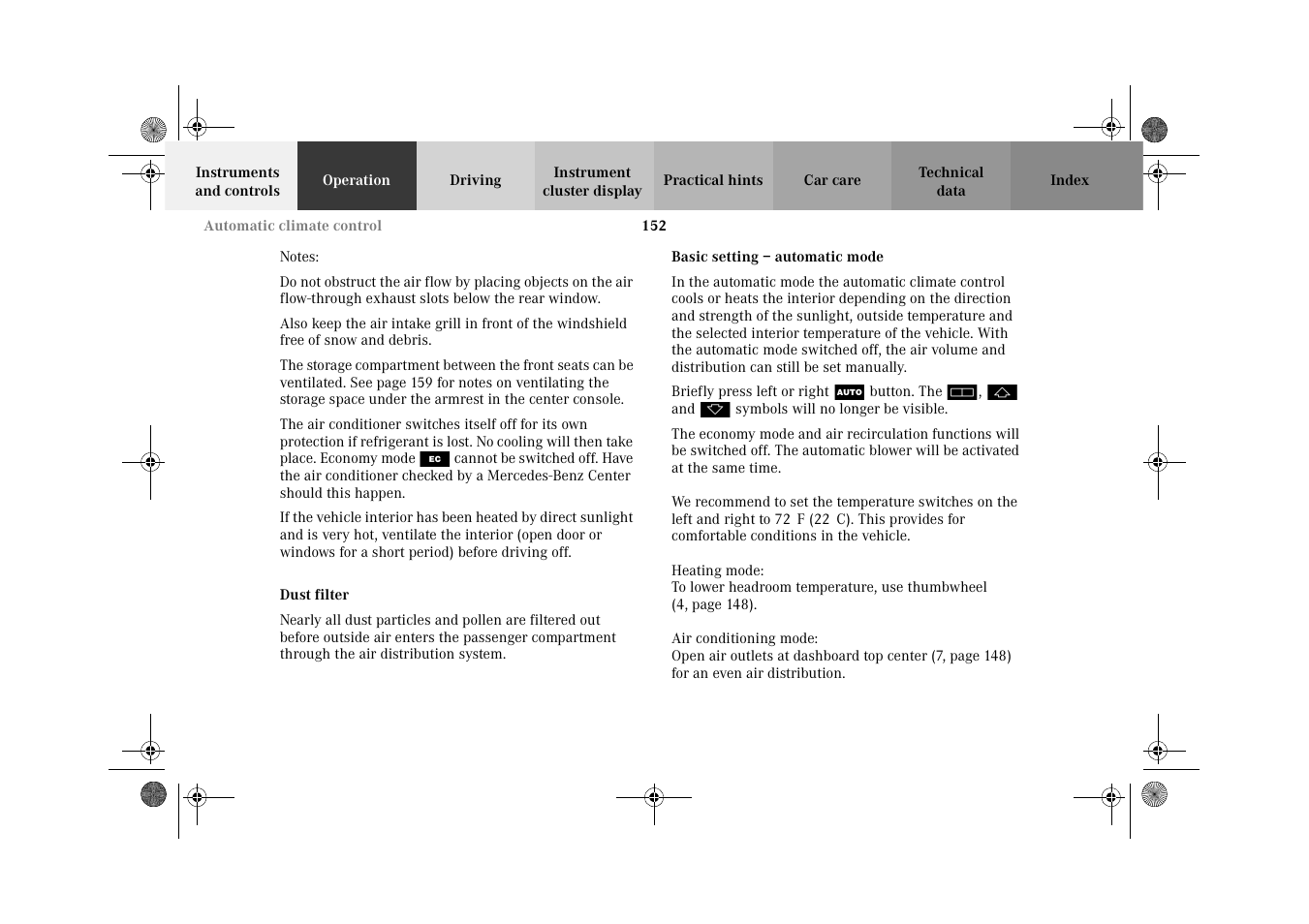 Mercedes-Benz 2002 C 320 User Manual | Page 155 / 390