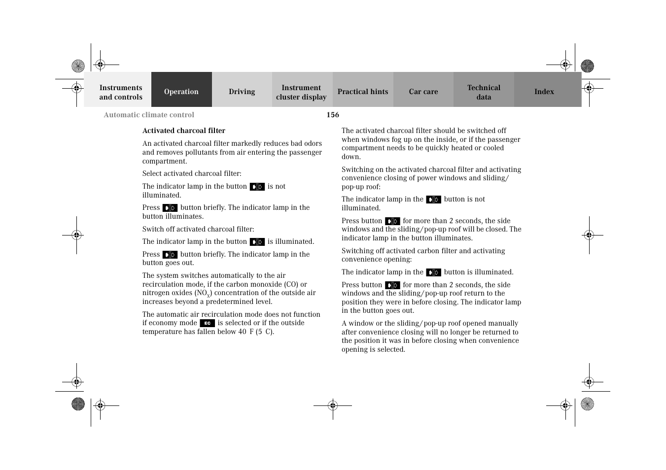 Mercedes-Benz 2002 C 320 User Manual | Page 159 / 390