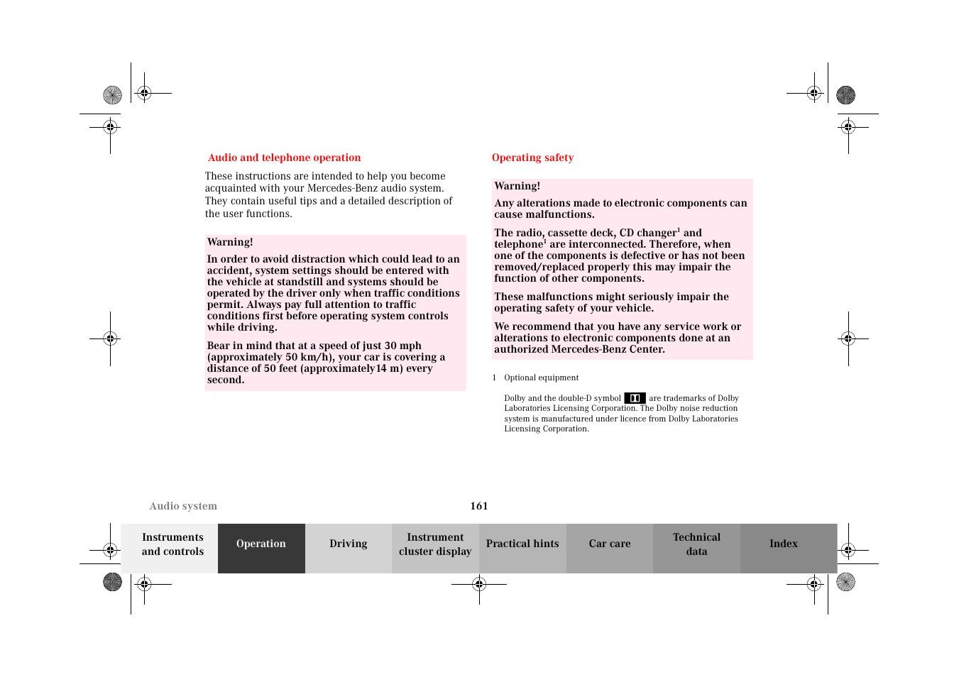 Mercedes-Benz 2002 C 320 User Manual | Page 164 / 390