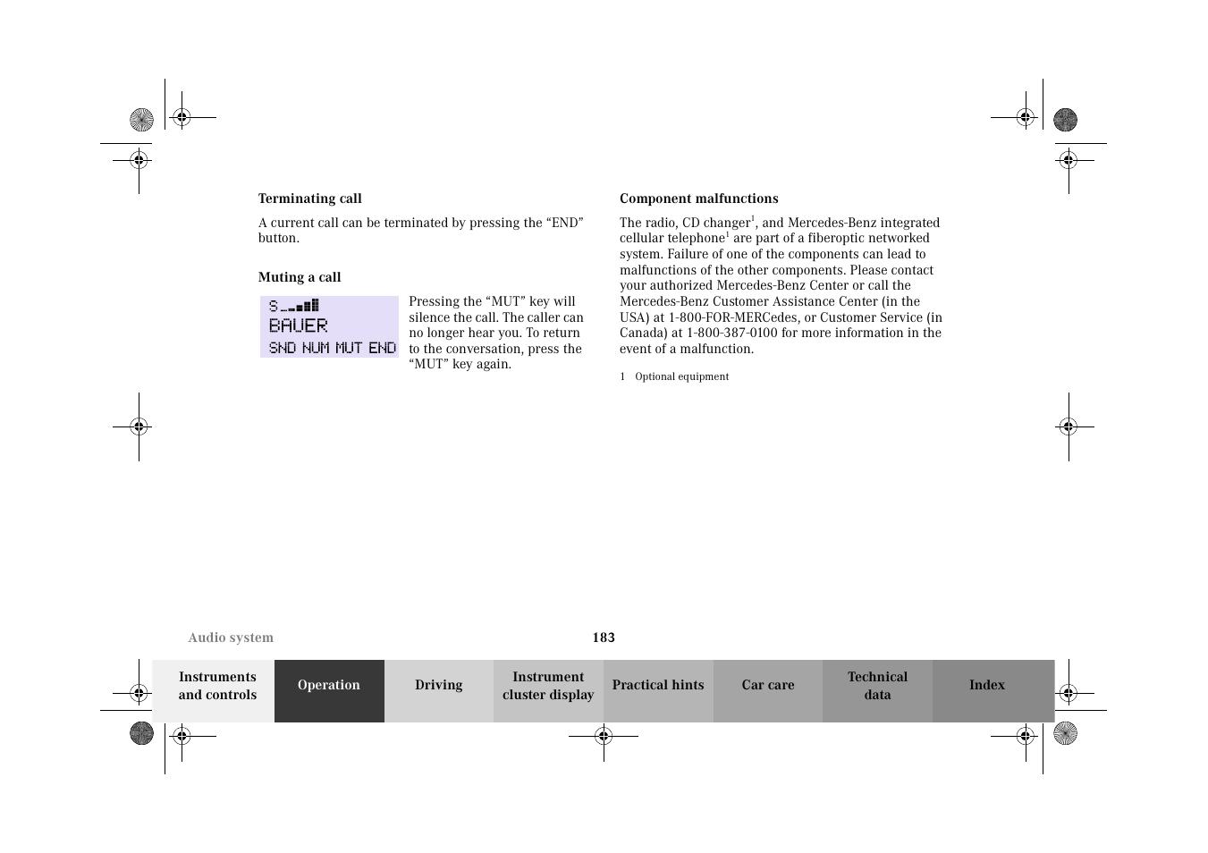 Mercedes-Benz 2002 C 320 User Manual | Page 186 / 390